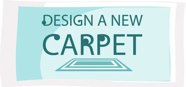 Desenhe um novo banner vetorial plano de carpete, isolado em fundo branco. Tapete vista superior, revestimento de piso — Vetor de Stock