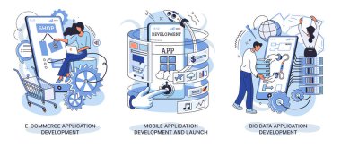 E-commerce application development, mobile app development and launch, big data processing