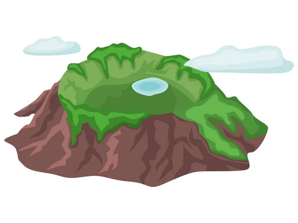 Flat vacker bergstopp, natur vatten landskap vektor illustration, bergstopp platå — Stock vektor