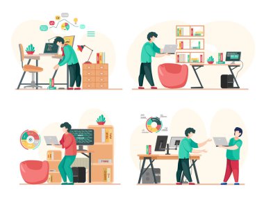 Program mühendisliği ve kodlama. Bilgisayarlarda web geliştirme üzerine çalışan programcı