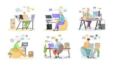 Program mühendisliği ve kodlama. Bilgisayarlarda web geliştirme üzerine çalışan programcı