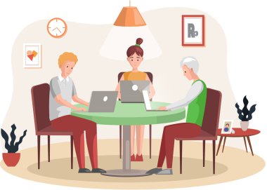 Ofis çalışanları. İş arkadaşları. Meslektaşlar proje takım çalışmasını tartışırlar. Ofis çalışanları iş ve iletişim