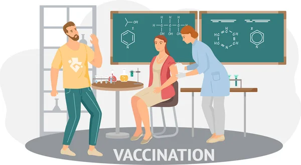 İnsanlar kollarına aşı yaptılar. Hastalığı önleme, bağışıklığı artırma, antiviral enjeksiyon konsepti — Stok Vektör