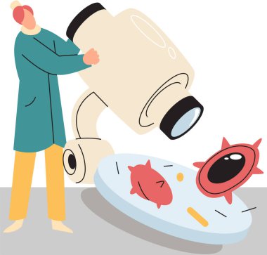 Antivirüs aşısı. Bilimsel araştırmaları yürüten bilim adamları laboratuvar asistanlarından oluşan bir takım test tüpü sahnesi hazırladılar.