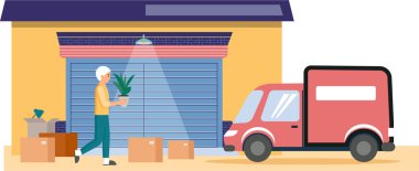 İnsanlar eşyaları ve kutuları saklamak için modern binaları seçerler. Çöp ve çöp deposu.