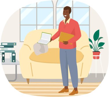 Adam kitap okuyor, evde çalışıyor. Erkek öğrenci kitapla dinleniyor.