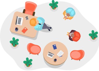 İş yeri bağlantısı çalışma konsepti. İş adamları projeden bahsediyor.