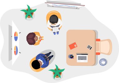 İş yeri bağlantısı çalışma konsepti. İş adamları projeden bahsediyor.