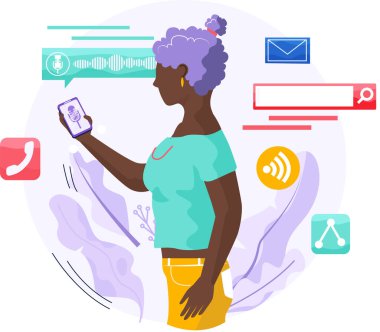 Ses asistanı yazılım ajanı kullanıcı için görevler yapar. Konuşmacı tanıma, ses kontrollü hoparlör