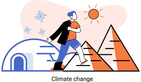 İklim değişikliği. Doğa Biyolojik Çeşitlilik Ana Toprak. İklim değişikliği ve gezegeni kurtarma metaforu, Dünya Çevre Günü — Stok Vektör
