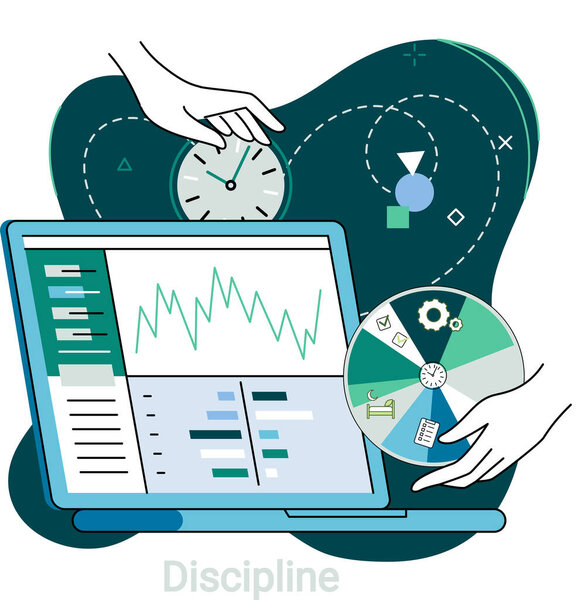 Daily schedule metaphor, daily affairs person, discipline indicators time for rest, work, sleep, food