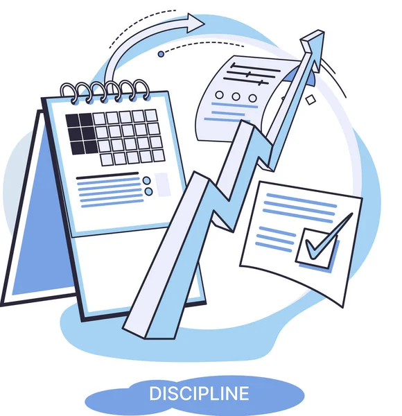 Discipline concept icoon. Tijdmanagement. Werkdag idee, tijd voor werk, hobby en studie — Stockvector