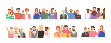 Bir arada duran çok ırklı bir grup insan, topluluk ve beraberlik kavramı çeşitlilik portresi