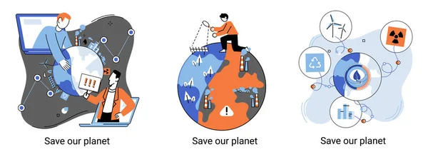 Éghajlatváltozás. Természet biodiverzitás anyaföld. Az éghajlatváltozás és bolygónk megmentésének metaforája, Környezetvédelmi Világnap — Stock Vector