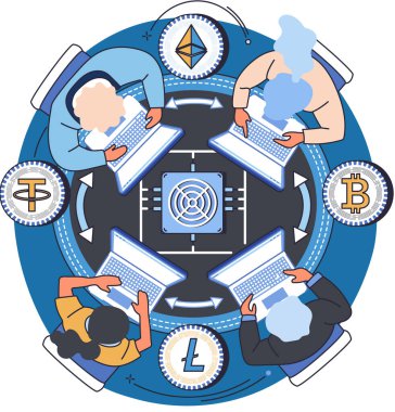 Kripto döviz platformu ve blok zinciri. Bitcoin madencilik, döviz platformu, yatırım teknolojisi