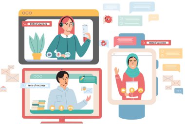 Sanal toplantı, doktorla online danışma. Uzaktan tedavi gören bir hasta.