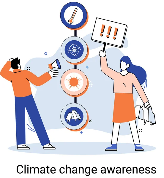 Cambio climático, planeta salvador, Día Mundial del Medio Ambiente biotecnología. Calentamiento global — Archivo Imágenes Vectoriales