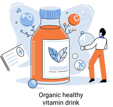 Organik vitamin içeceği zayıf insanları zayıflatmak için sağlıklı bir diyet kokteyli. Vegan detoks yiyecek ve içki metaforu.