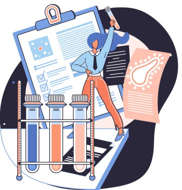 Klinikte laboratuvar teşhis hizmetleri, sağlık göstergeleri araştırma, tedavi, tıbbi muayene