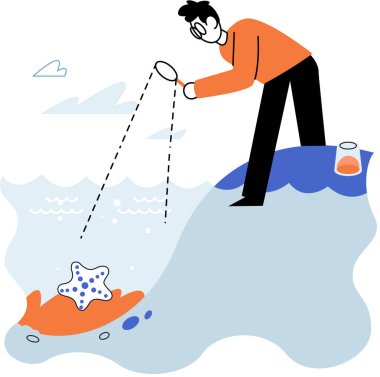 Laboratuvar asistanı su hayatı üzerinde deneyler yapar, çevreyi ve sakinlerini inceler.