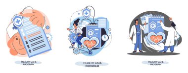 Sağlık hizmetleri programı, çevrimiçi sağlık hizmetleri, koruma ilaçları, sağlık sigortası, teletıp metaforu