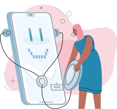 Çevrimiçi tıbbi hizmetler mobil uygulama, danışma ve reçeteli ilaç, teşhis