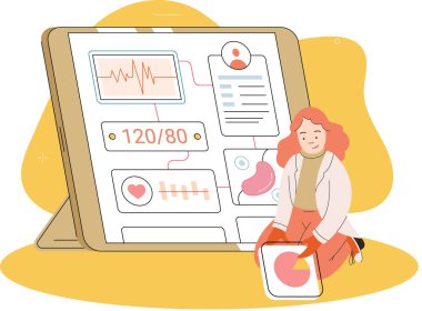 Çevrimiçi tıbbi hizmetler mobil uygulama, danışma ve reçeteli ilaç, teşhis metaforu, e-sağlık