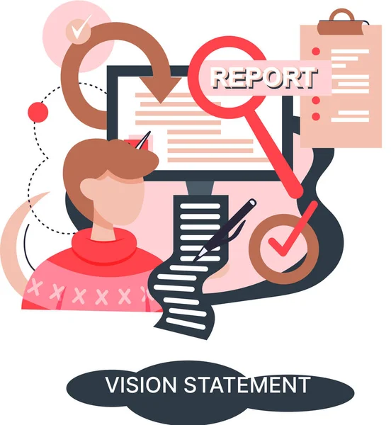 Vision statement, description of main business idea, business format, advantage over competitors — стоковый вектор