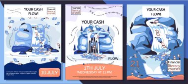 Nakit akışı, sabit gelir sitesi, afiş. Gelir artışı ve kalkınma fikrine sahip poster
