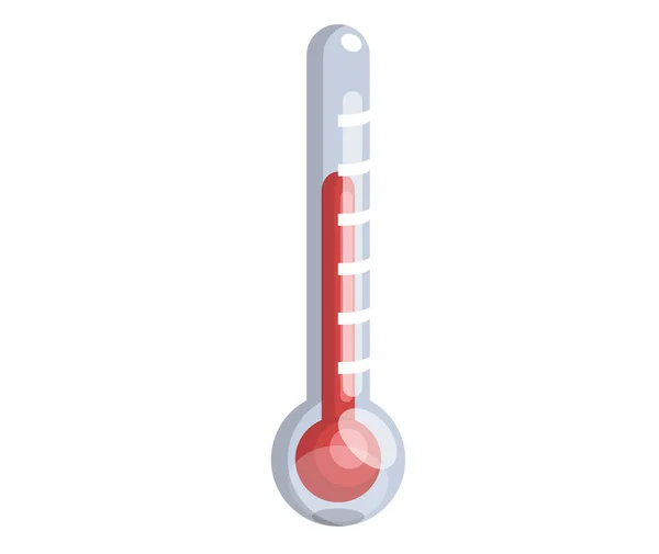 Thermometer outdoor illustration celsius fahrenheit indicators on measurement scale. Hot temperature — стоковый вектор