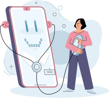 Çevrimiçi tıbbi hizmetler mobil uygulama, danışma ve reçeteli ilaç, teşhis metaforu, e-sağlık