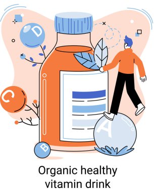Organik vitamin içeceği zayıf insanları zayıflatmak için sağlıklı bir diyet kokteyli. Vegan detoks yiyecek ve içki metaforu.