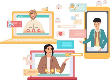 Sanal toplantı, doktorla online danışma. Uzaktan tedavi gören bir hasta.