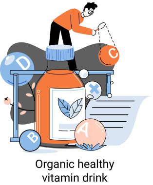 Organik vitamin içeceği zayıf insanları zayıflatmak için sağlıklı bir diyet kokteyli. Vegan detoks yiyecek ve içki metaforu.