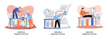 Klinik metaforunda laboratuvar teşhis hizmetleri, sağlık göstergeleri araştırma, tedavi, tıbbi muayene