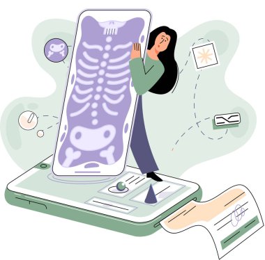 Çevrimiçi tıbbi hizmetler mobil uygulama, danışma ve reçeteli ilaç, teşhis metaforu, e-sağlık