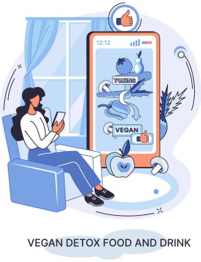 Fitness yaşam tarzı ve beslenme metaforu. Sağlıklı detoks vegan yiyecek ve içecek, zayıflamak için vejetaryen diyeti