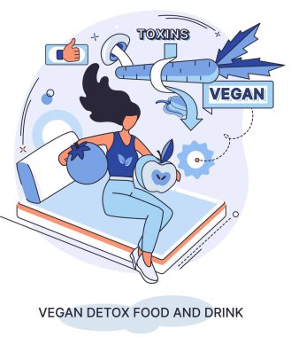 Fitness yaşam tarzı ve beslenme metaforu. Sağlıklı detoks vegan yiyecek ve içecek, zayıflamak için vejetaryen diyeti