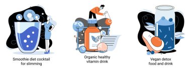 Organik vitamin içeceği zayıf insanları zayıflatmak için sağlıklı bir diyet kokteyli. Vegan detoks yiyecek ve içki metaforu.