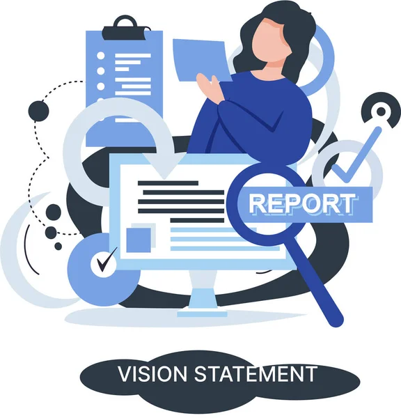 Vision statement, description of main business idea, business format, advantage over competitors — стоковый вектор