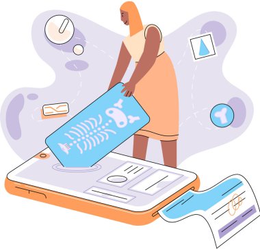 Çevrimiçi tıbbi hizmetler mobil uygulama, danışma ve reçeteli ilaç, teşhis