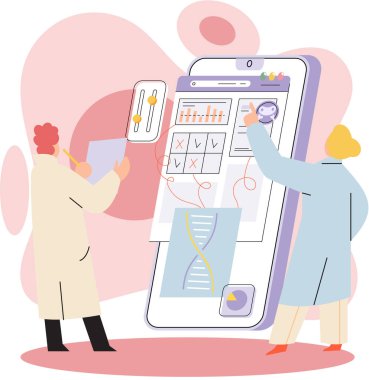 Çevrimiçi tıbbi hizmetler mobil uygulama, danışma ve reçeteli ilaç, teşhis metaforu, e-sağlık