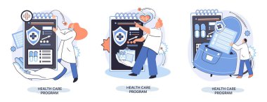 Sağlık hizmetleri programı, çevrimiçi sağlık hizmetleri, koruma ilaçları, sağlık sigortası, teletıp metaforu