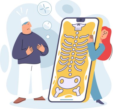 Çevrimiçi tıbbi hizmetler mobil uygulama, danışma ve reçeteli ilaç, teşhis metaforu