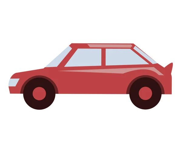 Yolda araba kullanmak için kırmızı aile arabası. Seyahat ve şehir gezileri için nakliye aracı. Düz otomobil — Stok Vektör