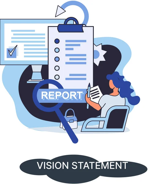 Vision Statement, Beschreibung der wichtigsten Geschäftsidee Format, Ziele, Erfolgsplanung bei der Besprechung — Stockvektor