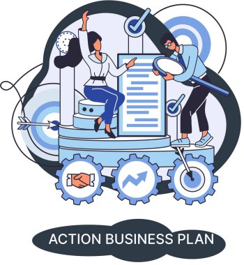 Eylem planı, geliştirme stratejileri, piyasa risklerini öngörmek. Şirket başarısı gizli