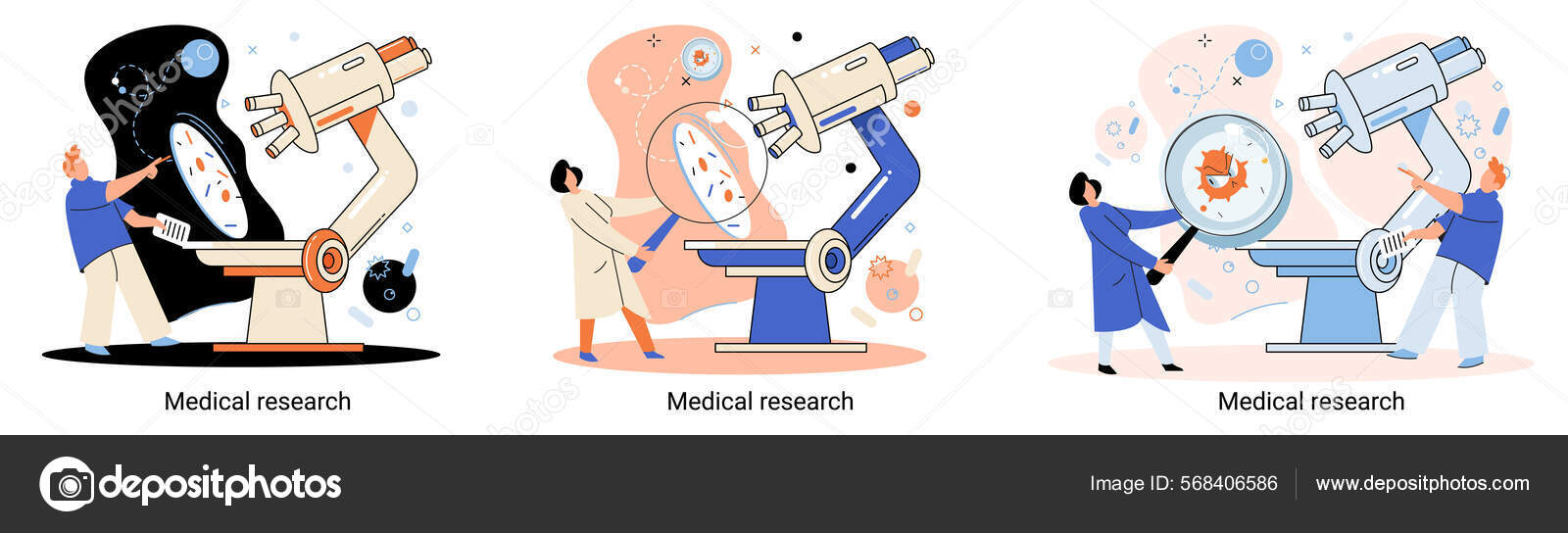 Medical research metaphor. Laboratory diagnostic services. Scientists