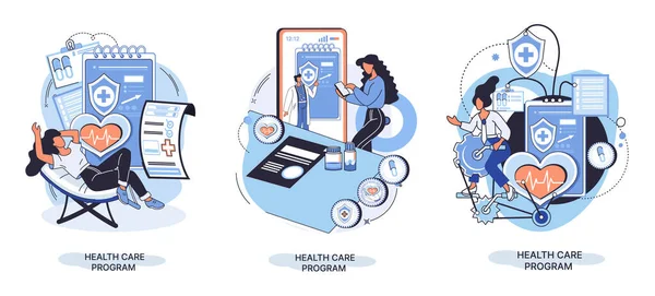 Sağlık hizmetleri programı, çevrimiçi sağlık hizmetleri, koruma ilaçları, sağlık sigortası, teletıp metaforu