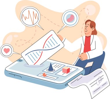 Çevrimiçi tıbbi hizmetler mobil uygulama, danışma ve reçeteli ilaç, teşhis metaforu, e-sağlık